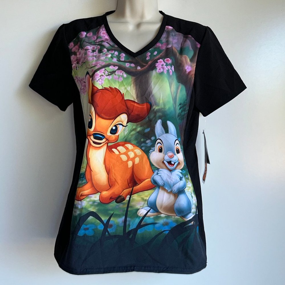 NWT Disney Bambi Prince Tooniforms Scrub Top Size XS